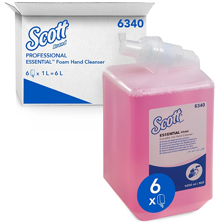 Scott® Schaumseife | Karton à 6 Flaschen à 1 Liter | pink
